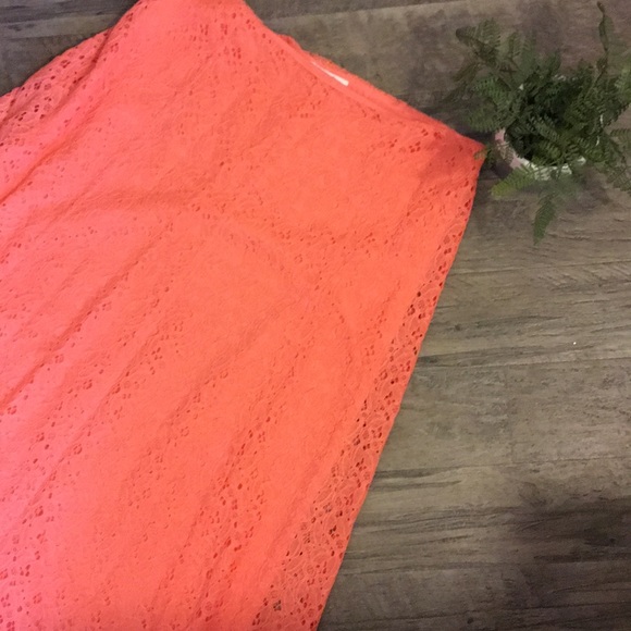 Cato Dresses & Skirts - Beautiful Long Coral Lace Boho Chic Skirt